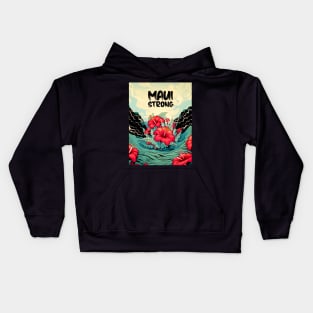 Maui Hawaii: Maui Strong on a Dark Background Kids Hoodie